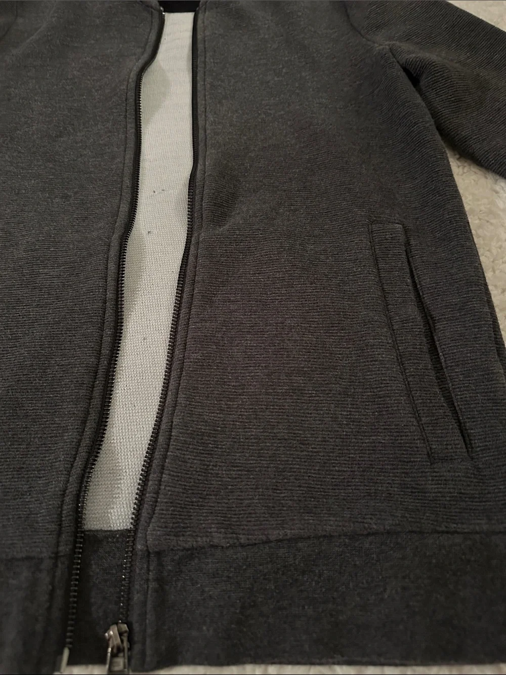 Men's H&M Charcoal Zip-Up Sweater